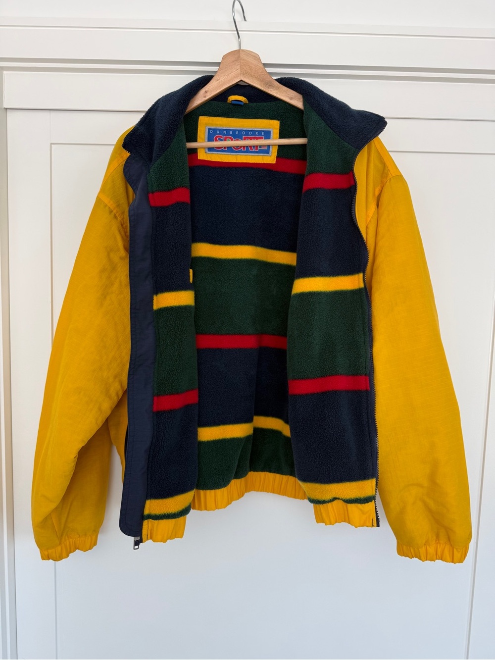 Dunbrooke Yellow Jacket with Cozy Navy Striped Fleece - Large - Picture 3 of 16